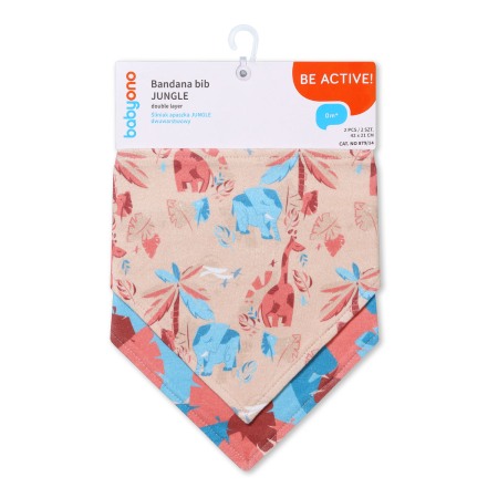Articole hranire bebelusi - Set 2 bucati barbita, esarfa bumbac Babyono 2 in 1 Jungla 879/14
