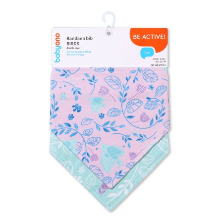 Articole hranire bebelusi - Set 2 bucati barbita, esarfa bumbac Babyono 2 in 1 Pasari 879/13