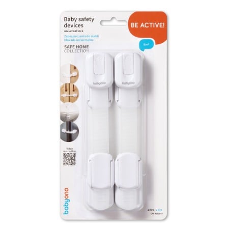 Camera copilului - Set 4 protectii universale pentru mobila, frigider, albe, Babyono, 1644