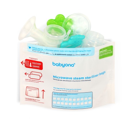 Set 5 pungi pentru sterilizarea biberoanelor tetinelor, pompelor de san si al altor produse pentru bebelusi si copii, 1038, Babyono [1]