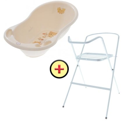Set cadita 102 cm Bear Alb + Suport metalic cadita [1]