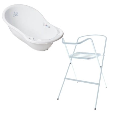 Seturi cadite 102 cm - Set cadita 102 cm Bunny Alb + Suport metalic cadita