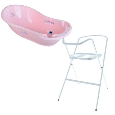 Seturi cadite 102 cm - Set cadita 102 cm Bunny Roz + Suport metalic cadita