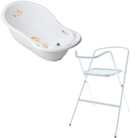 Seturi cadite 102 cm - Set cadita 102 cm FLK Alb + Suport metalic cadita
