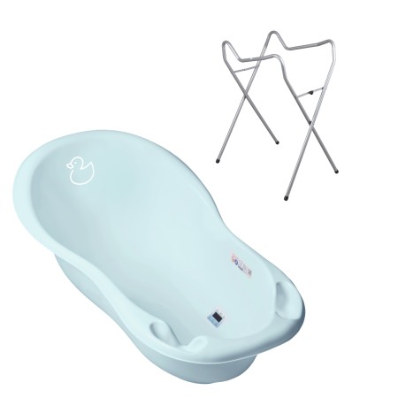 Baie - Set cadita 102 cm + Suport universal metalic Duck Albastru