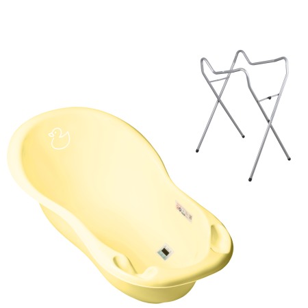 Baie - Set cadita 102 cm + Suport universal metalic Duck Galben