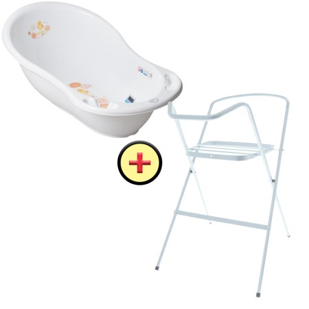 Set cadita 86 cm Folk Alb + Suport metalic cadita [1]
