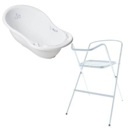 Seturi cadite 86 cm - Set cadita 86 cm Iepuras Alb + Suport metalic cadita