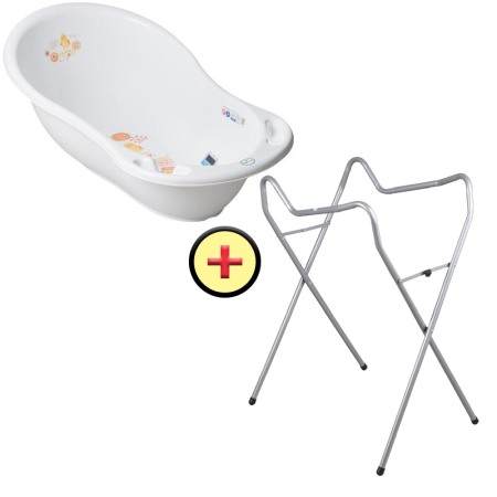 Set cadita 86 cm + Suport universal metalic FL Alb [1]