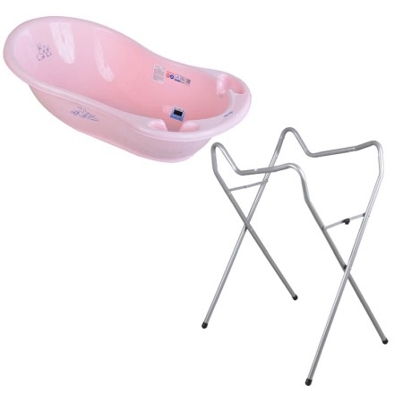 Seturi cadite 86 cm - Set cadita 86 cm + Suport universal metalic Iepuras roz