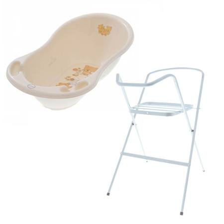 Seturi cadite 86 cm - Set cadita 86 cm Ursulet Alb + Suport metalic cadita