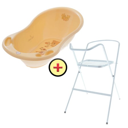 Seturi cadite 86 cm - Set cadita 86 cm Ursulet Crem + Suport metalic cadita