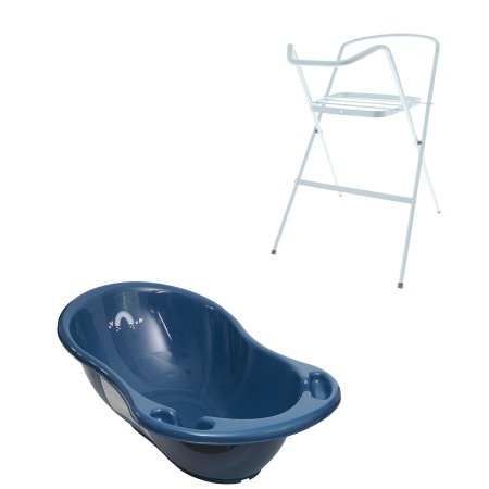 Seturi cadite 102 cm - Set cadita baie Meteo Albastru 102 cm  + Suport metalic cadita