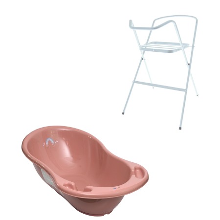 Seturi cadite 102 cm - Set cadita baie Meteo Roz 102 cm  + Suport metalic cadita
