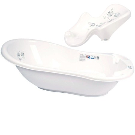 Seturi cadite 86 cm - Set cadita copii Bufnita Alb 86 cm cu senzor de temperatura + suport anatomic cadita