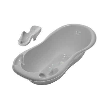 Seturi cadite 102 cm - Set cadita copii Bufnita Gri 102 cm cu senzor de temperatura + suport anatomic cadita