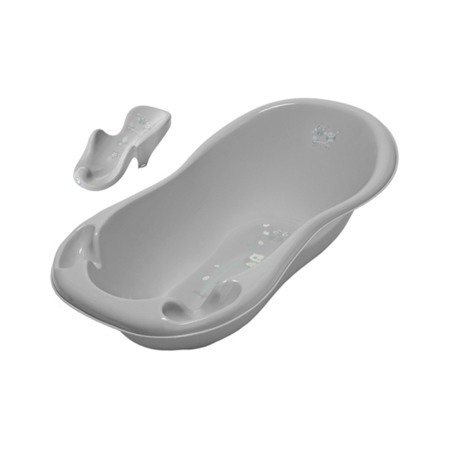 Seturi cadite 86 cm - Set cadita copii Bufnita Gri 86 cm cu senzor de temperatura + suport anatomic cadita