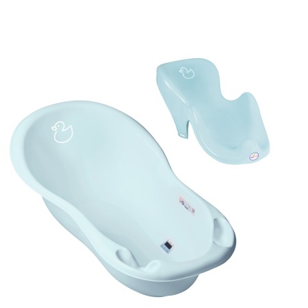 Seturi cadite 102 cm - Set cadita copii Duck Albastru 102 cm cu senzor de temperatura + suport anatomic cadita