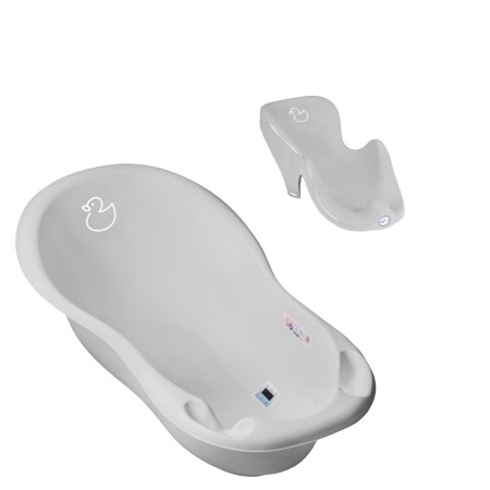 Seturi cadite 86 cm - Set cadita copii Duck Gri 86 cm cu senzor de temperatura + suport anatomic cadita