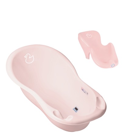 Seturi cadite 86 cm - Set cadita copii Duck Roz 86 cm cu senzor de temperatura + suport anatomic cadita
