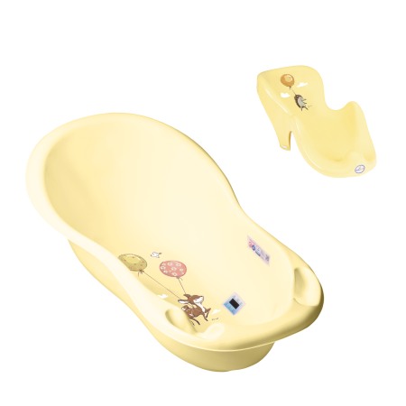 Seturi cadite 86 cm - Set cadita copii Forest Fairytail Galben 86 cm cu senzor de temperatura + suport anatomic cadita
