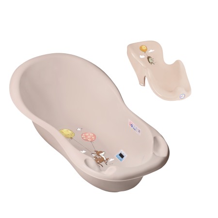 Seturi cadite 86 cm - Set cadita copii Forest Fairytail Gri 86 cm cu senzor de temperatura + suport anatomic cadita