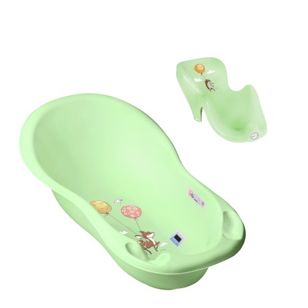 Seturi cadite 86 cm - Set cadita copii Forest Fairytail Verde  86 cm cu senzor de temperatura + suport anatomic cadita