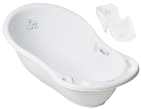 Seturi cadite 86 cm - Set cadita copii Iepuras Alb 86 cm cu senzor de temperatura + suport anatomic cadita