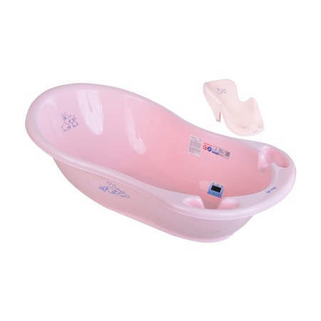 Seturi cadite 86 cm - Set cadita copii Iepuras Roz 86 cm cu senzor de temperatura + suport anatomic cadita