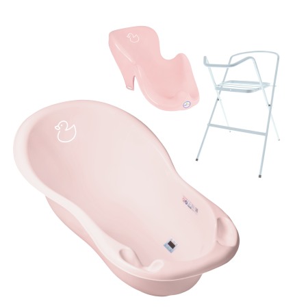 Seturi cadite 86 cm - Set cadita Duck Roz 86 cm + suport metalic + suport anatomic cadita