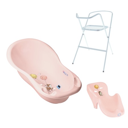 Seturi cadite 86 cm - Set cadita Forest Fairytail Roz 86 cm + suport metalic + suport anatomic cadita
