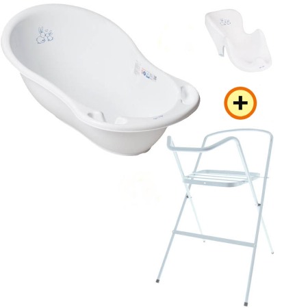 Seturi cadite 86 cm - Set cadita Iepuras alb KR 86 cm + suport metalic + suport anatomic cadita