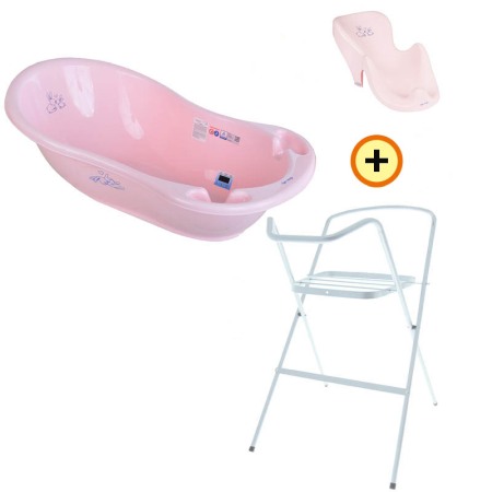 Seturi cadite 86 cm - Set cadita Iepuras roz KR 86 cm + suport metalic + suport anatomic cadita