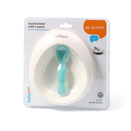 Set castron si lingurita cu ventuza copii roz Babyono 1077/02 [2]