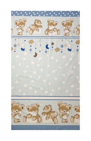 Lenjerii si huse patut - Set lenjerie bumbac 5 piese pentru saltea de 120 x 60 cm, Bears&Rabbit Albastru, Beberoyal LJ-005-113
