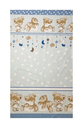Lenjerii si huse patut - Set lenjerie bumbac 7 piese pentru saltea de 120 x 60 cm, Bears&Rabbit Albastru, Beberoyal LJ-007-113