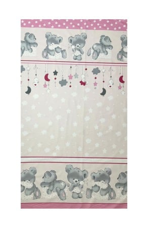 Lenjerii si huse patut - Set lenjerie bumbac 7 piese pentru saltea de 120 x 60 cm, Bears&Rabbit Roz, Beberoyal, LJ-007-112