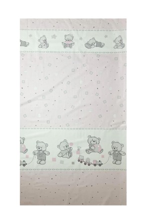 Lenjerii si huse patut - Set lenjerie bumbac 7 piese pentru saltea de 120 x 60 cm, Bears&Toys Roz, Beberoyal, LJ-007-109
