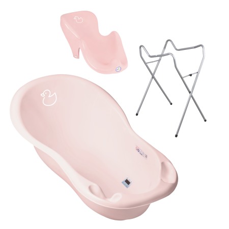 Seturi cadite 102 cm - Set pachet cadita Duck 102 cm Roz + suport anatomic si suport universal
