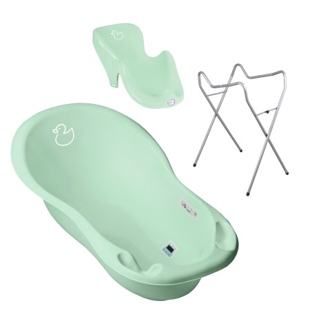 Baie - Set pachet cadita Duck 86 cm Verde + suport anatomic si suport universal