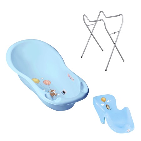 Seturi cadite 102 cm - Set pachet cadita Forest Fairytail 102 cm Albastru + suport anatomic si suport universal