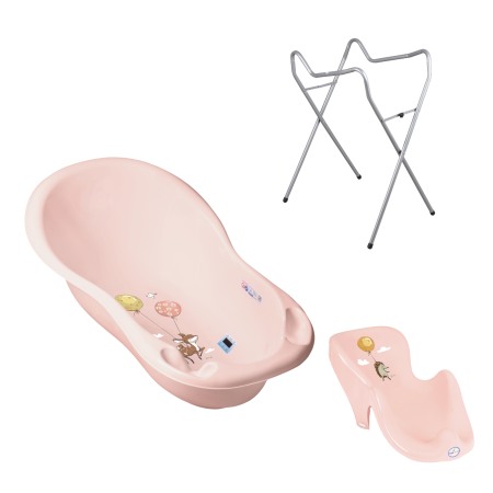 Seturi cadite 102 cm - Set pachet cadita Forest Fairytail 102 cm Roz+ suport anatomic si suport universal