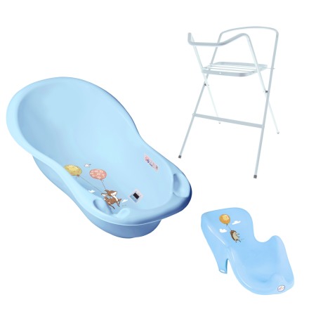 Seturi cadite 86 cm - Set pachet cadita Forest Fairytail 86 cm Albastru + suport anatomic si suport universal