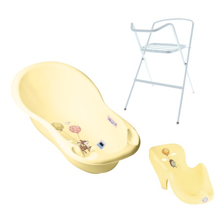 Seturi cadite 102 cm - Set pachet cadita Forest Fairytail Galben 102 cm + suport anatomic si suport metalic