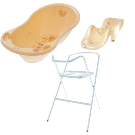 Seturi cadite 86 cm - Set pachet cadita MS crem 86 cm + suport anatomic si suport metalic