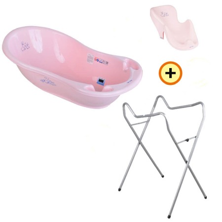 Set pachet cadita roz Bunny 102 cm + suport anatomic si suport metalic [1]