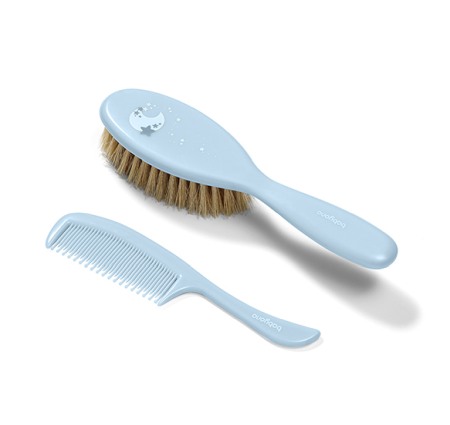 Accesorii ingrijire copii - Set perie par moale si pieptan albastru Babyono 567/04