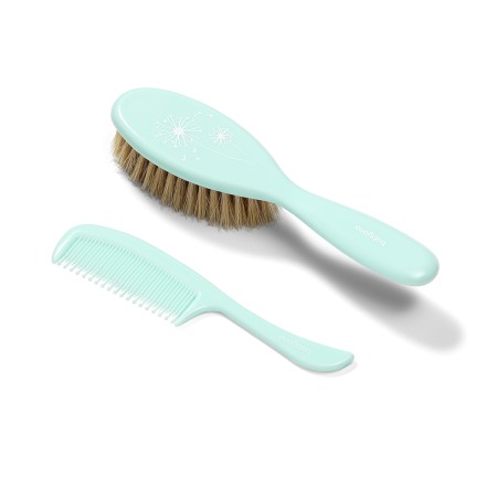 Accesorii ingrijire copii - Set perie par moale si pieptan verde Babyono 567/03