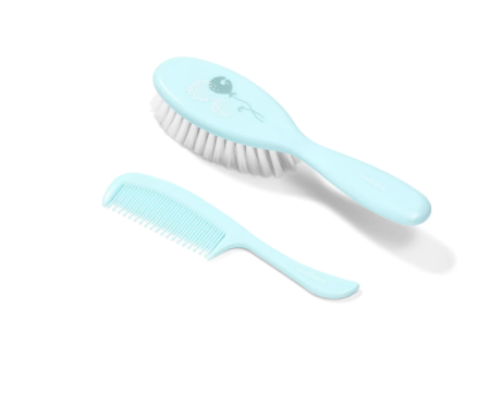 Accesorii ingrijire copii - Set perie par super moale si pieptan albastru Babyono 569/04