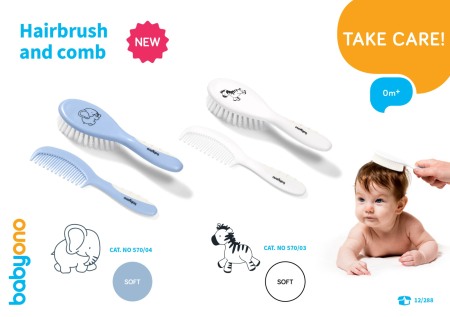 Set perie si pieptan albastru par moale Babyono  570/04 [1]